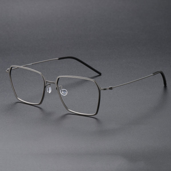 Square Titanium Glasses LE1124_Gunmetal