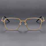 Square Titanium Glasses LE1124_Gold