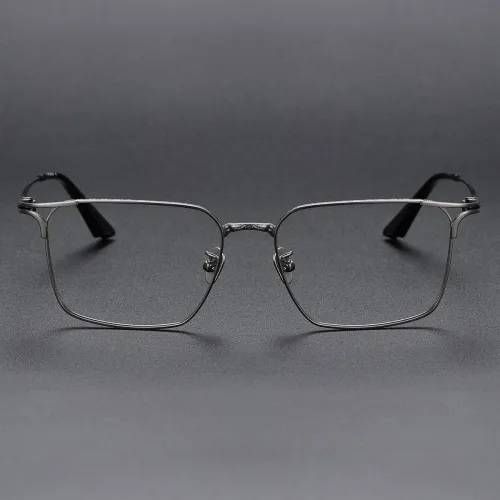 Square Titanium Glasses LE1112_Gunmetal