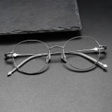 Round Titanium Glasses LE1120_Silver