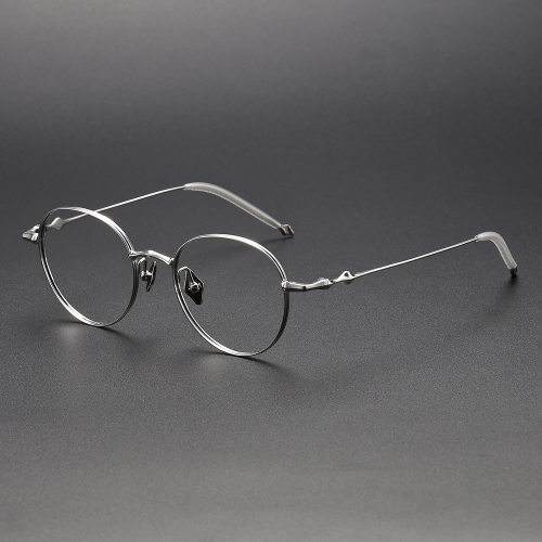 Round Titanium Glasses LE1120_Silver