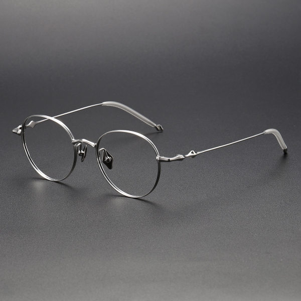 Round Titanium Glasses LE1120_Silver