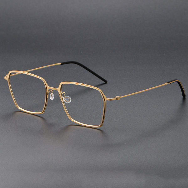 Square Titanium Glasses LE1124_Gold