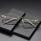 Rectangle Titanium Glasses LE1118_Gold
