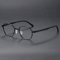Geometric Titanium Glasses LE1127_Black Geometric Titanium Glasses LE1127_Black