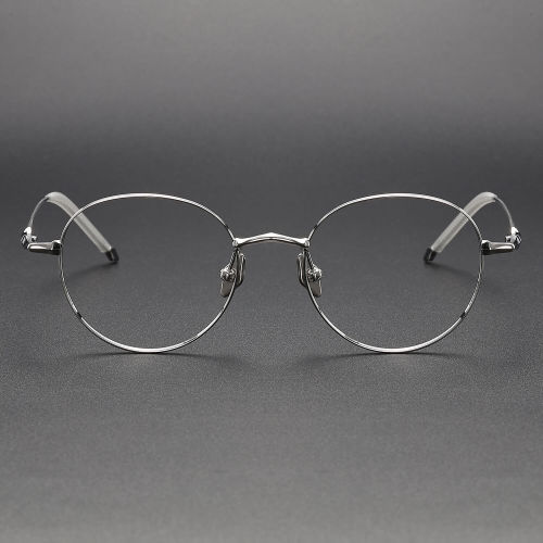 Round Titanium Glasses LE1120_Silver