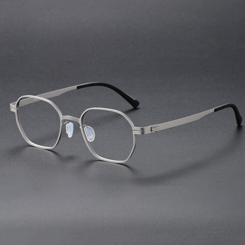 Geometric Titanium Glasses LE1127_Silver