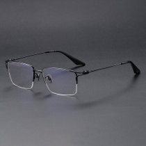 Half Rim Titanium Glasses LE1121_Black