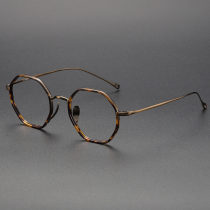 Geometric Titanium Glasses LE1326_Tortoise - Bronze