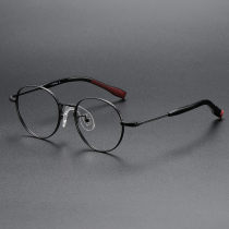 Round Titanium Glasses LE1290_Black