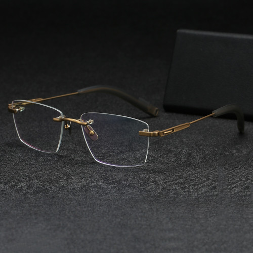 Rimless Titanium Glasses LE1323_Gold