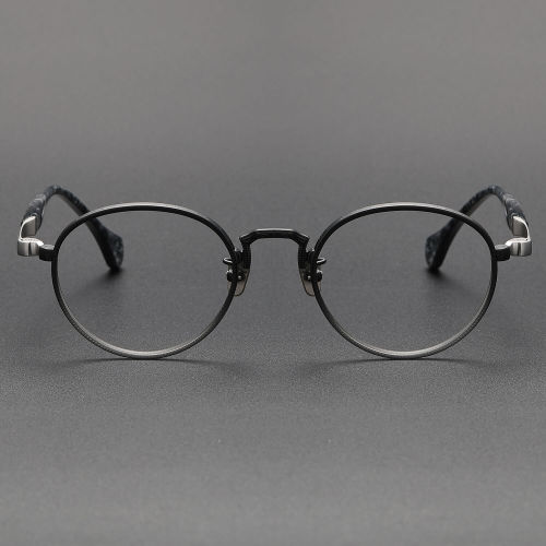 Oval Titanium Glasses LE1328_Black - Silver