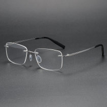 Rimless Titanium Glasses LE1319_Silver
