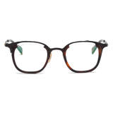 Square Titanium Glasses LE1190_Red Brown Frame & Red Tortoise Rim