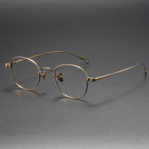 Oval Titanium Glasses LE1214_Gold Oval Titanium Glasses LE1214_Gold