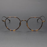 Geometric Titanium Glasses LE1324_Tortoise - Bronze Front View