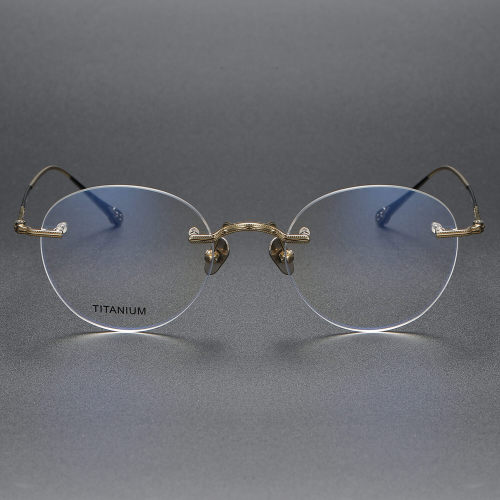 Rimless Titanium Glasses LE1320_Gold