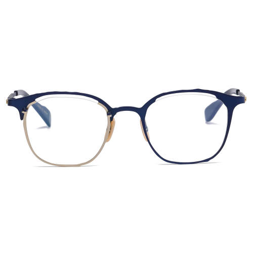 Square Titanium Glasses LE1286_Blue & Gold Frame