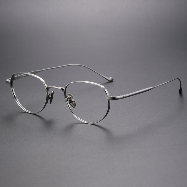 Oval Titanium Glasses LE1267_Silver