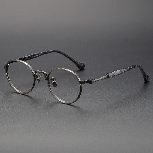 Oval Titanium Glasses LE1328_Gunmetal