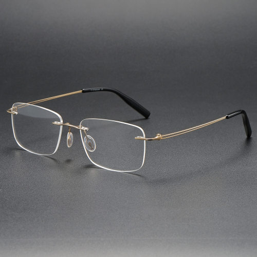 Rimless Titanium Glasses LE1319_Gold