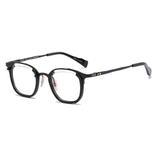 Square Titanium Glasses LE1190_Black Frame & Black Rim