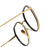 Geometric Titanium Glasses LE1324_Black - Gold