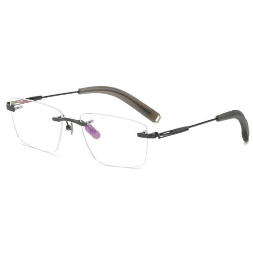 Rimless Titanium Glasses LE1323_Gunmetal