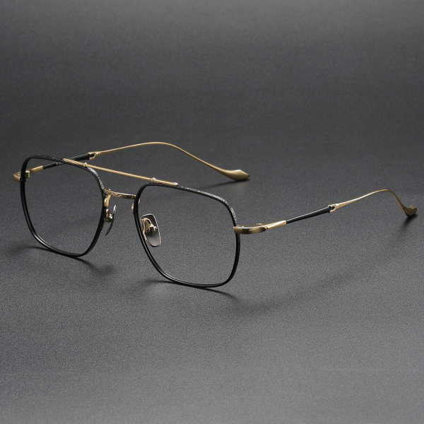 Aviator Titanium Glasses LE1321_Black - Gold