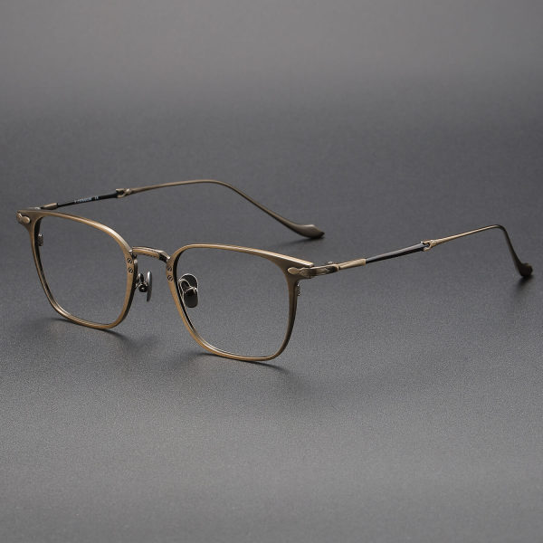 Square Titanium Glasses LE1327_Bronze