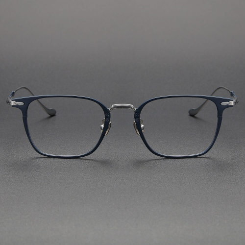 Square Titanium Glasses LE1327_Blue - Silver