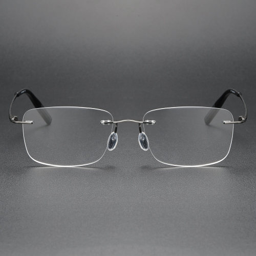 Rimless Titanium Glasses LE1319_Gunmetal
