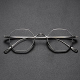 Geometric Titanium Glasses LE1325_Silver Front View