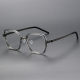 Square Acetate & Titanium Glasses LE1283_Striped