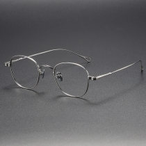 Oval Titanium Glasses LE1214_Silver Oval Titanium Glasses LE1214_Silver