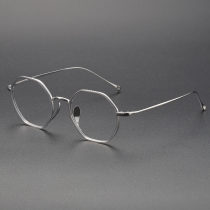 Geometric Titanium Glasses LE1326_Clear Gray - Silver