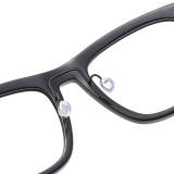 Square Acetate & Titanium Glasses LE1252_Black