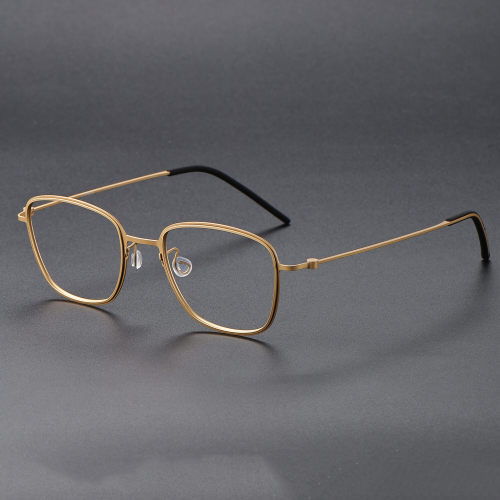 Square Titanium Glasses LE1126_Gold