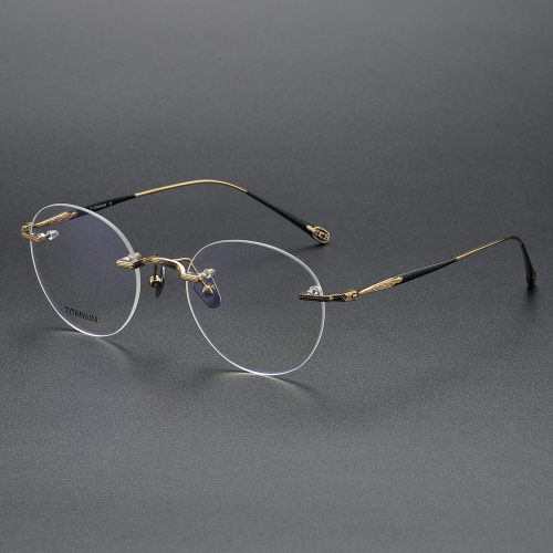 Rimless Titanium Glasses LE1320_Gold