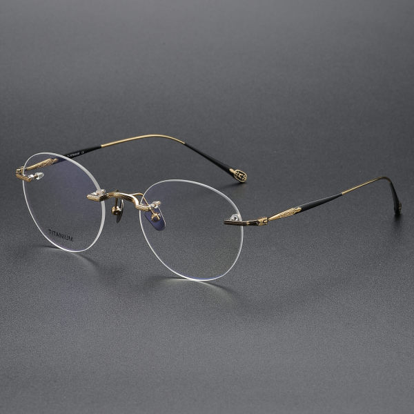 Rimless Titanium Glasses LE1320_Gold