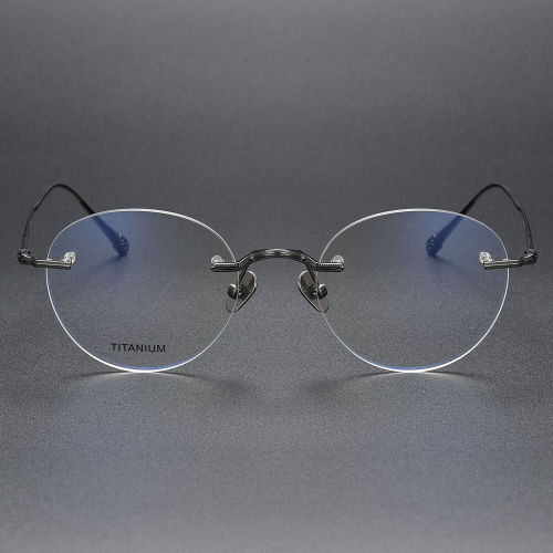 Rimless Titanium Glasses LE1320_Gunmetal