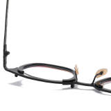 Square Titanium Glasses LE1190_Black Frame & Black Rim