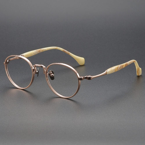 Oval Titanium Glasses LE1328_Pink - Gold