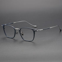 Square Titanium Glasses LE1327_Blue - Silver