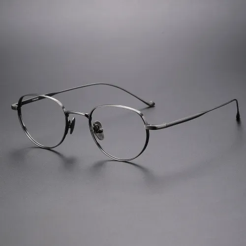 Oval Titanium Glasses LE1267_Gunmetal