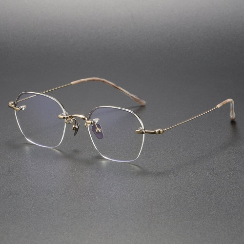 Titanium Eyeglasses LE1066_Gold - Gunmeta