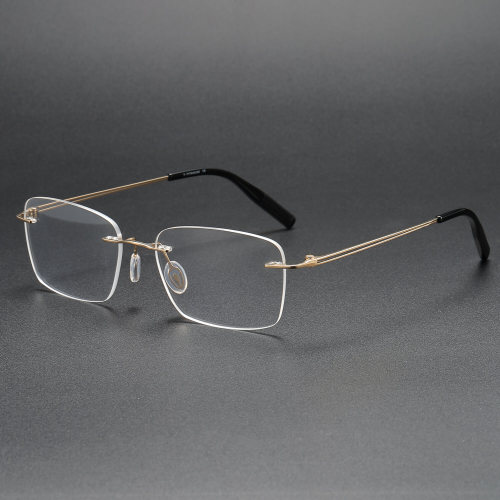 Rimless Titanium Glasses LE1317_Gold