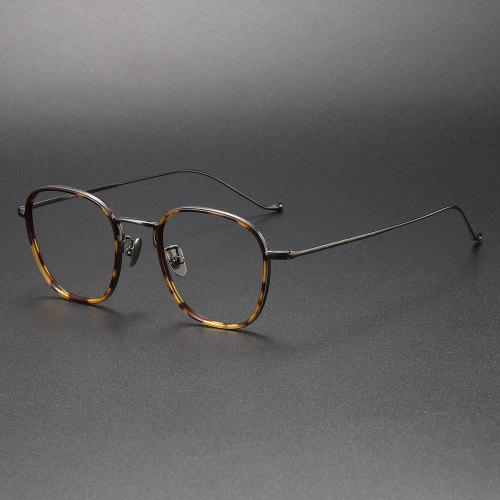 Acetate & Titanium Eyeglasses LE1067_Tortoise - Gunmetal