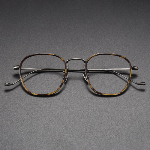 Acetate & Titanium Eyeglasses LE1067_Tortoise - Gunmetal