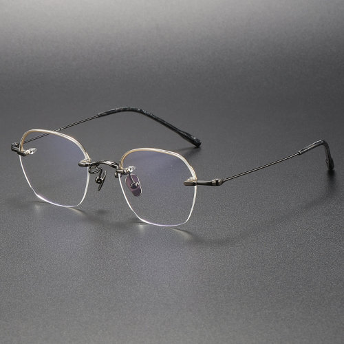 Titanium Eyeglasses LE1066_Gunmetal - Gold